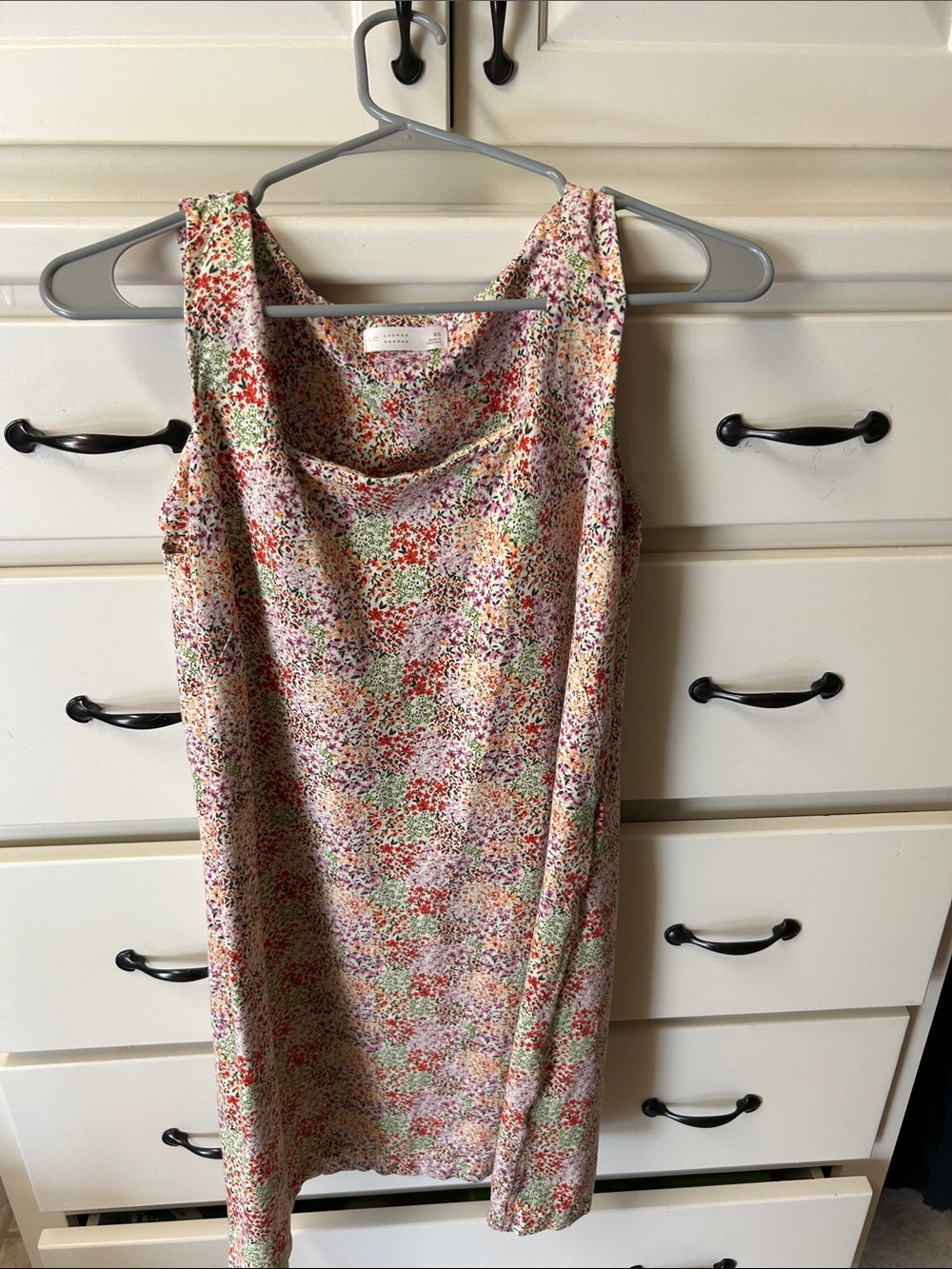 LC Lauren Conrad Floral Cowl Neck Mini Dress